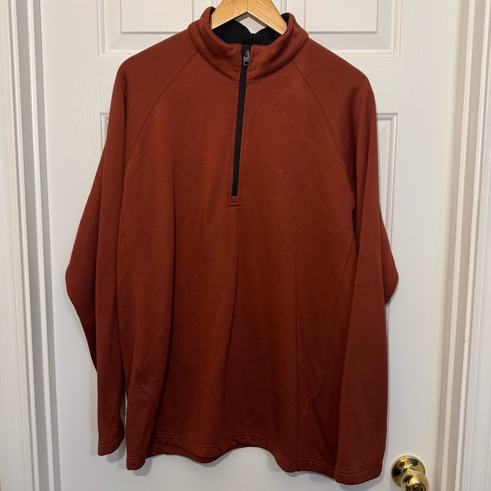 Columbia 1/4 Zip Pullover Sweatshirt‎ Adult Size XXL Burnt Orange